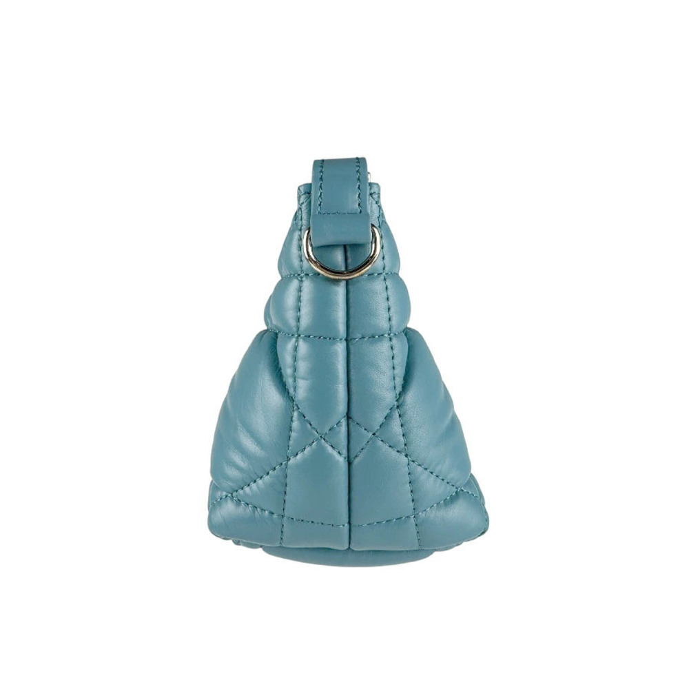 Dior Handbag Air Christian Force Leather Clutch Blue Gold Nomade Blue Gold